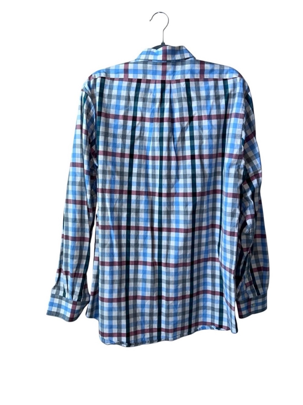 Vineyard Vines Slim Fit Tucker Shirt is blue, red and white plaid - Picture 2 of 7